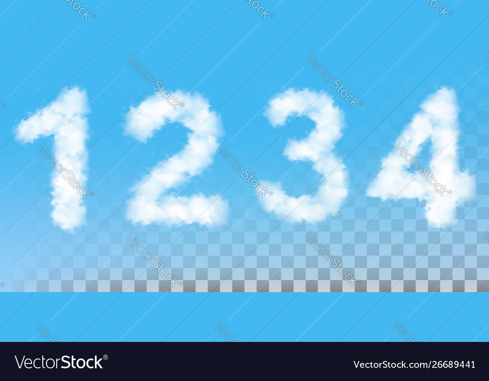 Numbers made out clouds Royalty Free Vector Image Numbers made out clouds vector image on VectorStock
