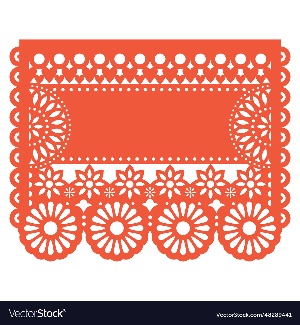 Papel picado floral template design Royalty Free Vector