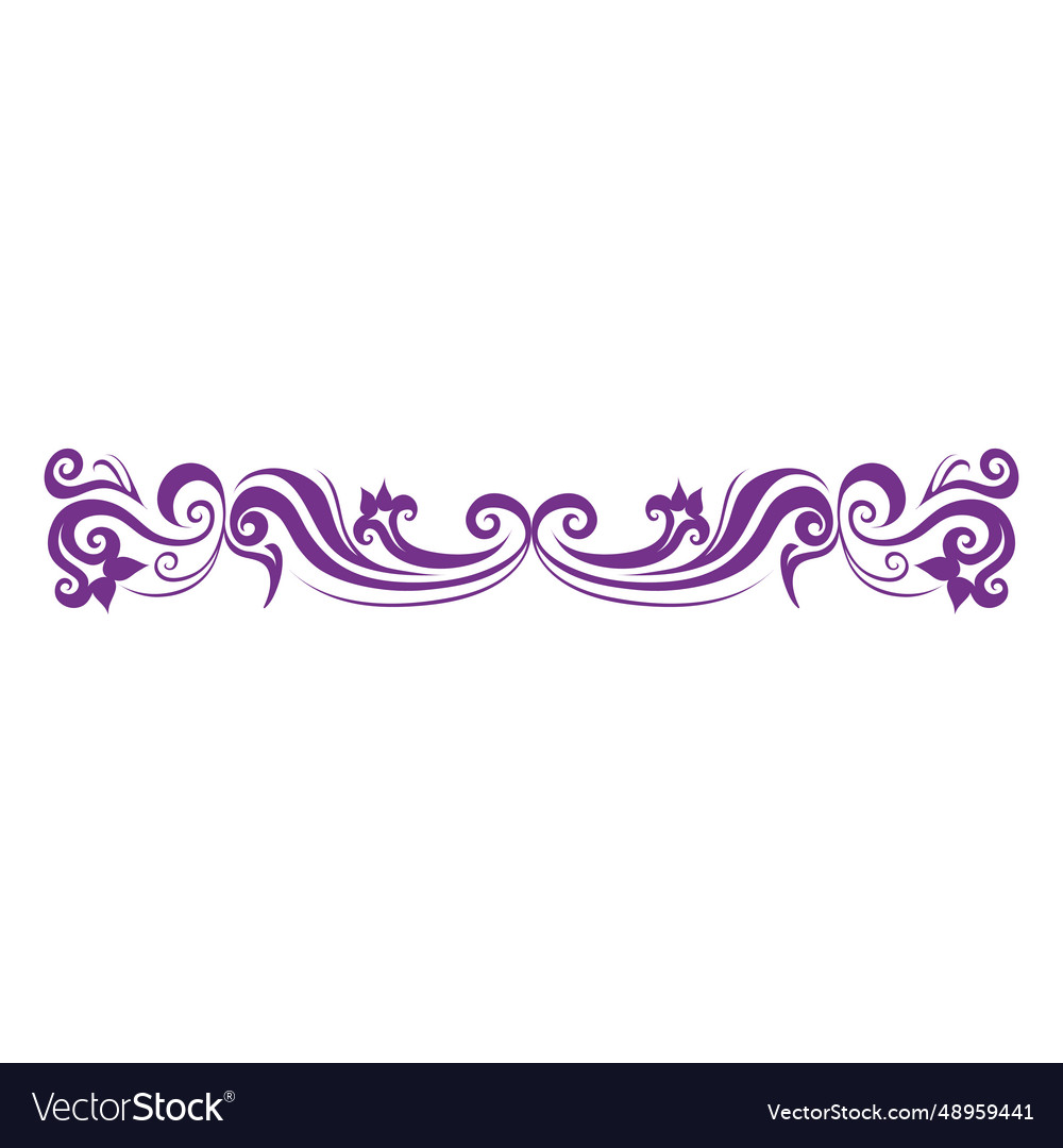 Purple decorative floral divider