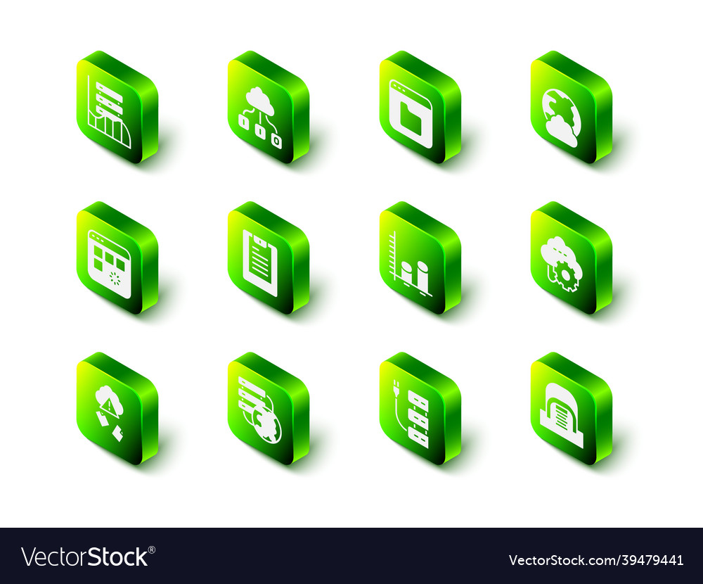 Set cloud technology data transfer browser files vector image Set cloud technology data transfer browser files