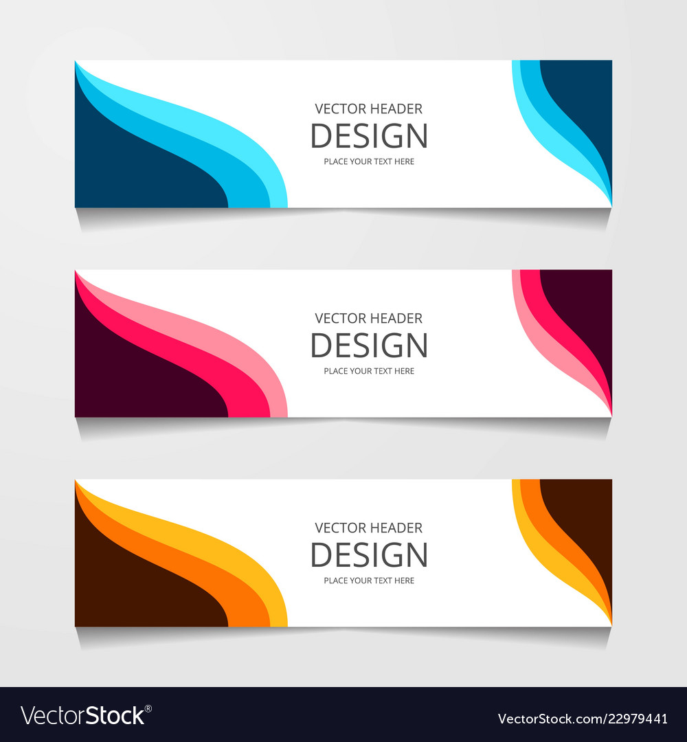 Set horizontal web banner with three different vector image Set horizontal web banner with three different