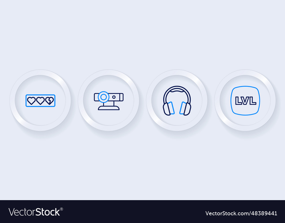 Set line level game headphones web camera