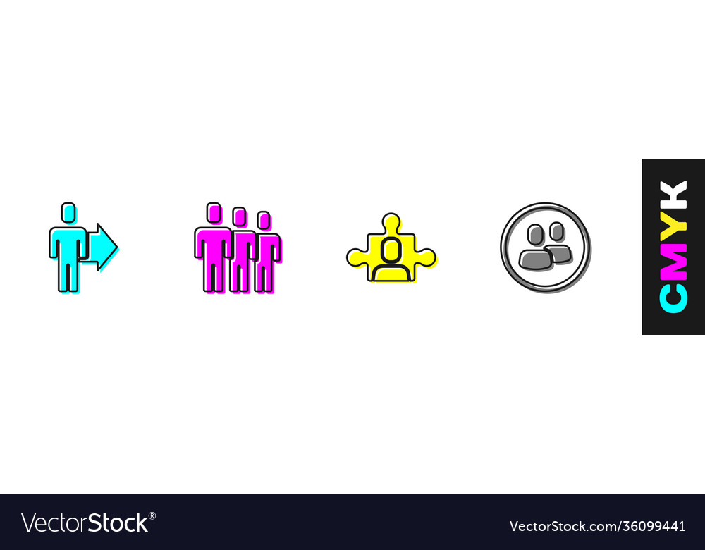 Set team leader users group project base vector image Set team leader users group project base