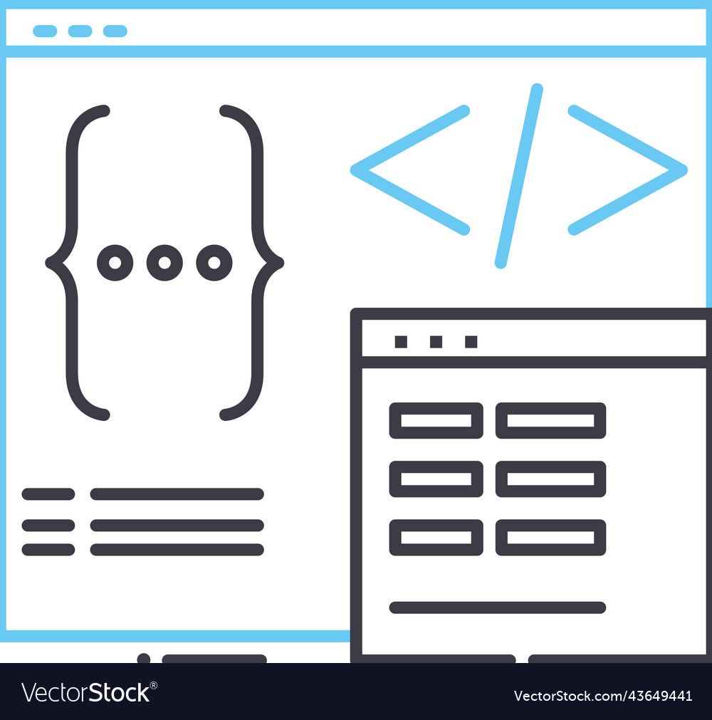 Software programming line icon outline symbol Vector Image Software programming line icon outline symbol