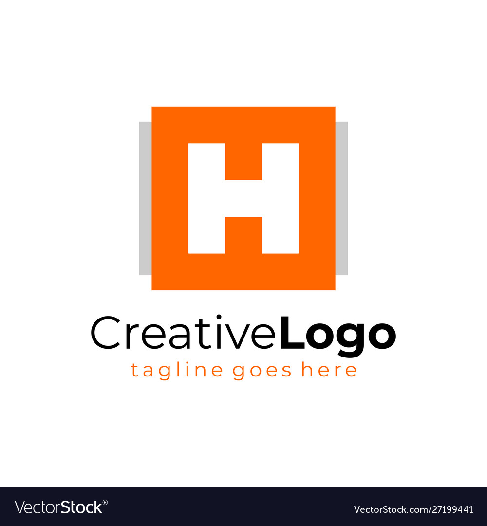 Square letter h logo design business logo Vector Image