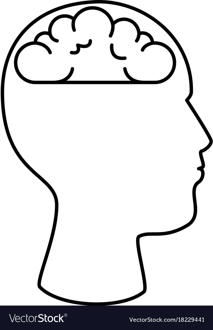 User profile with brain silhouette avatar icon Vector Image