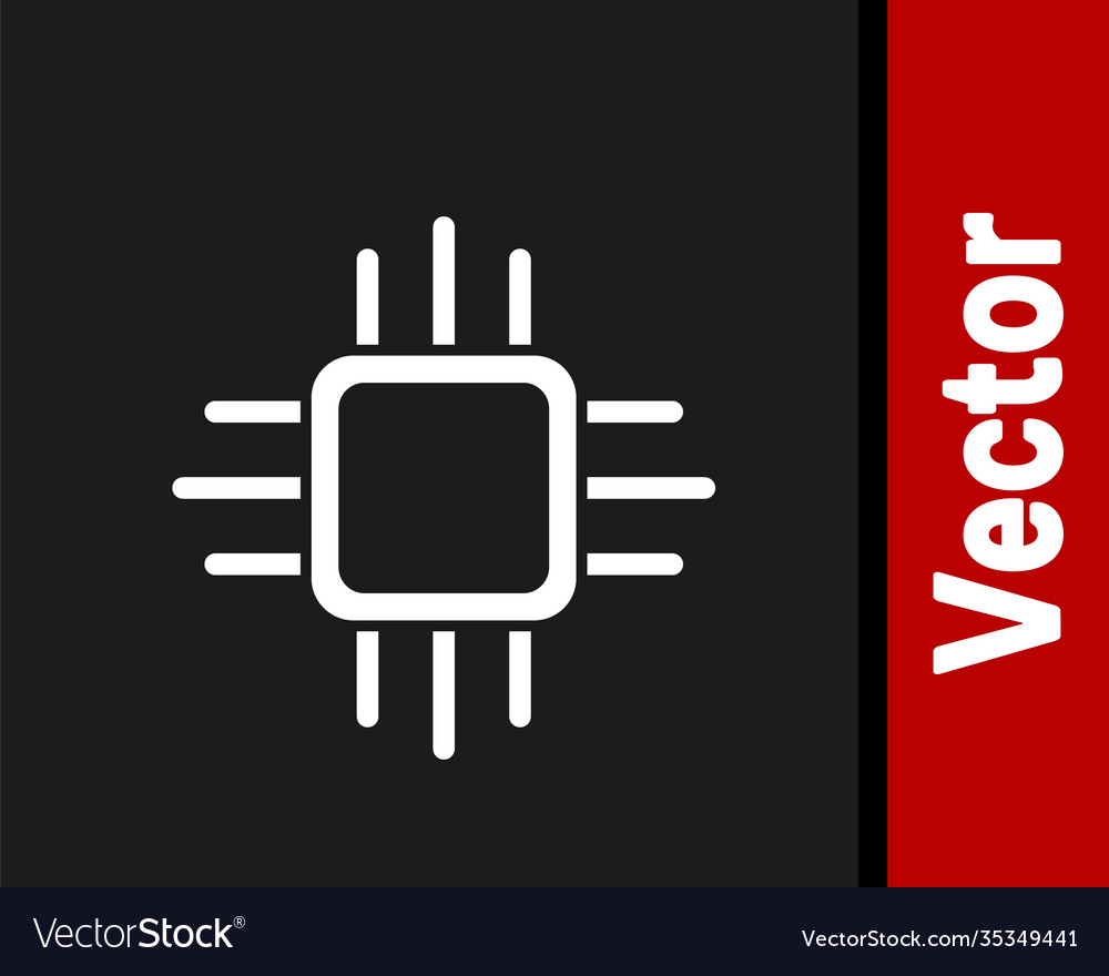 Weißer Computerprozessor mit Mikroschaltungen cpu vector image Weißer Computerprozessor mit Mikroschaltungen cpu