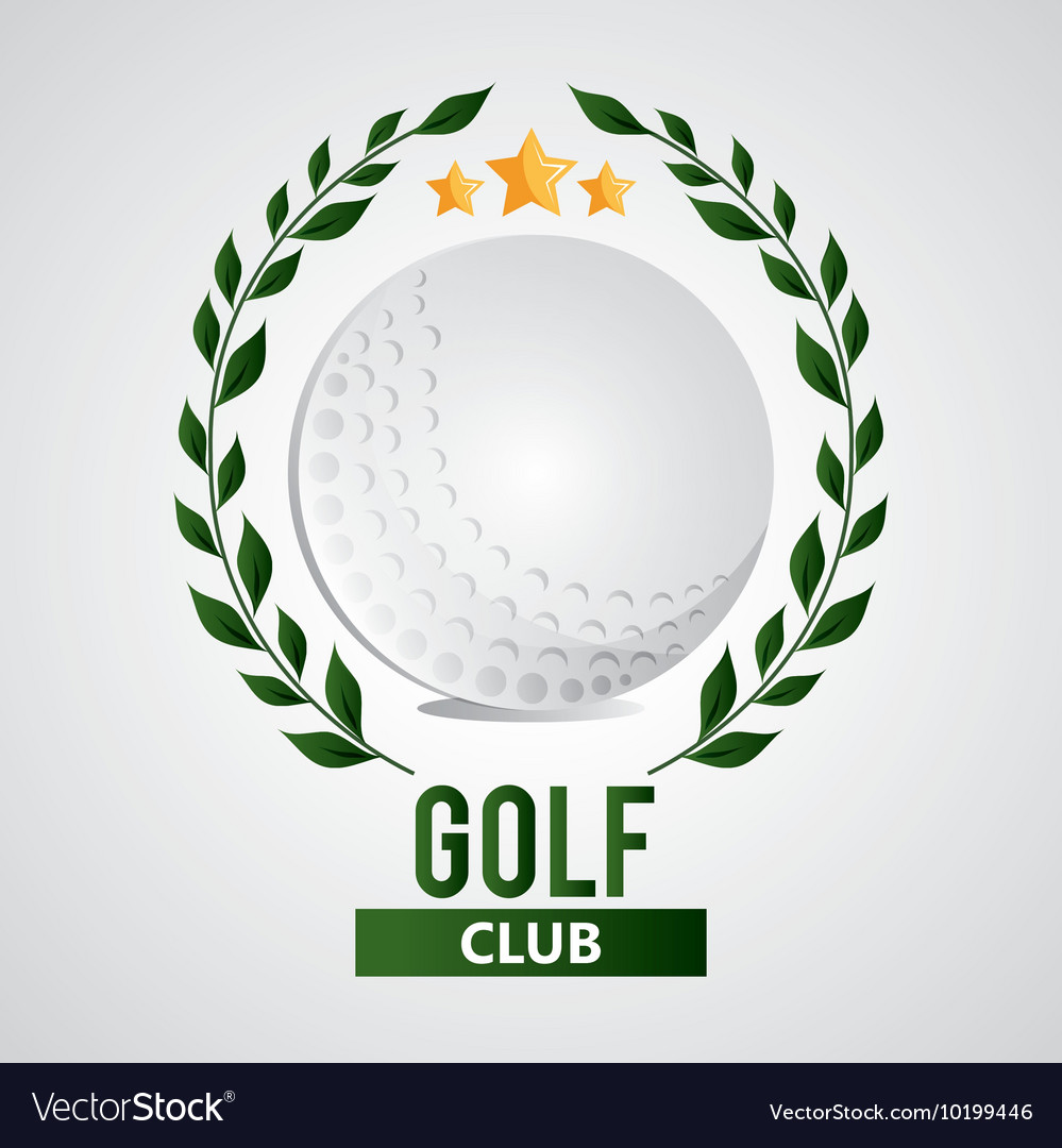 Ball with wreath icon golf sport design