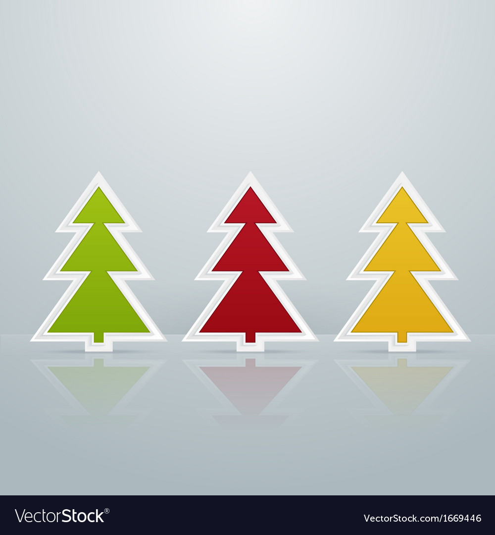 Colored fir-trees object set one