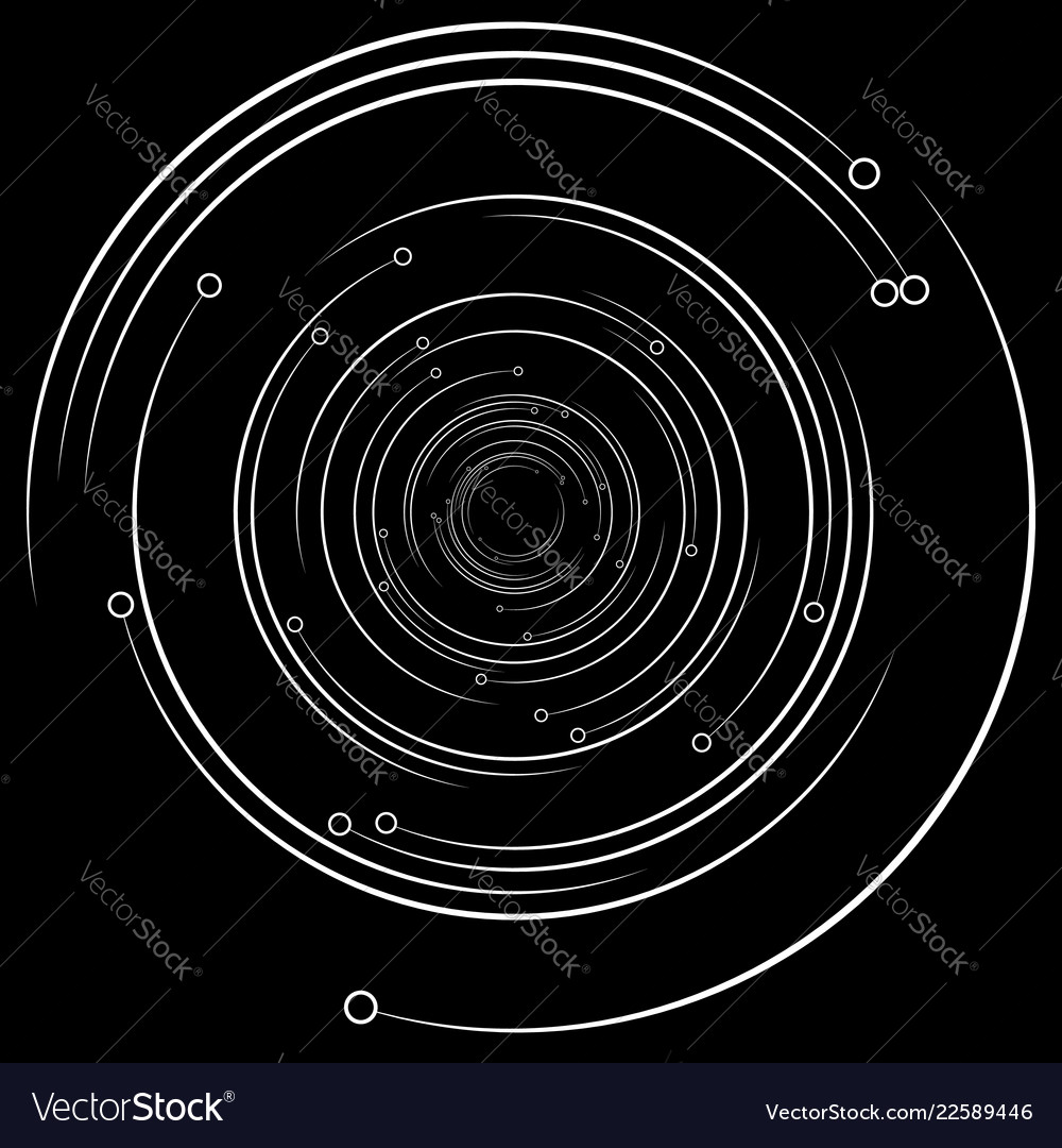 Concentric radiating circles lines with dots