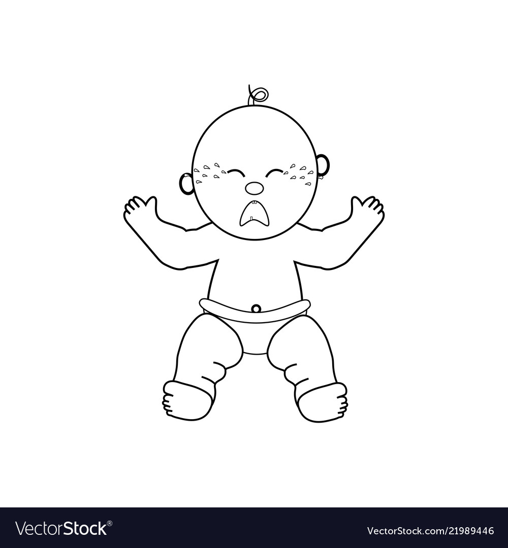 Crying baby Royalty Free Vector Image - VectorStock