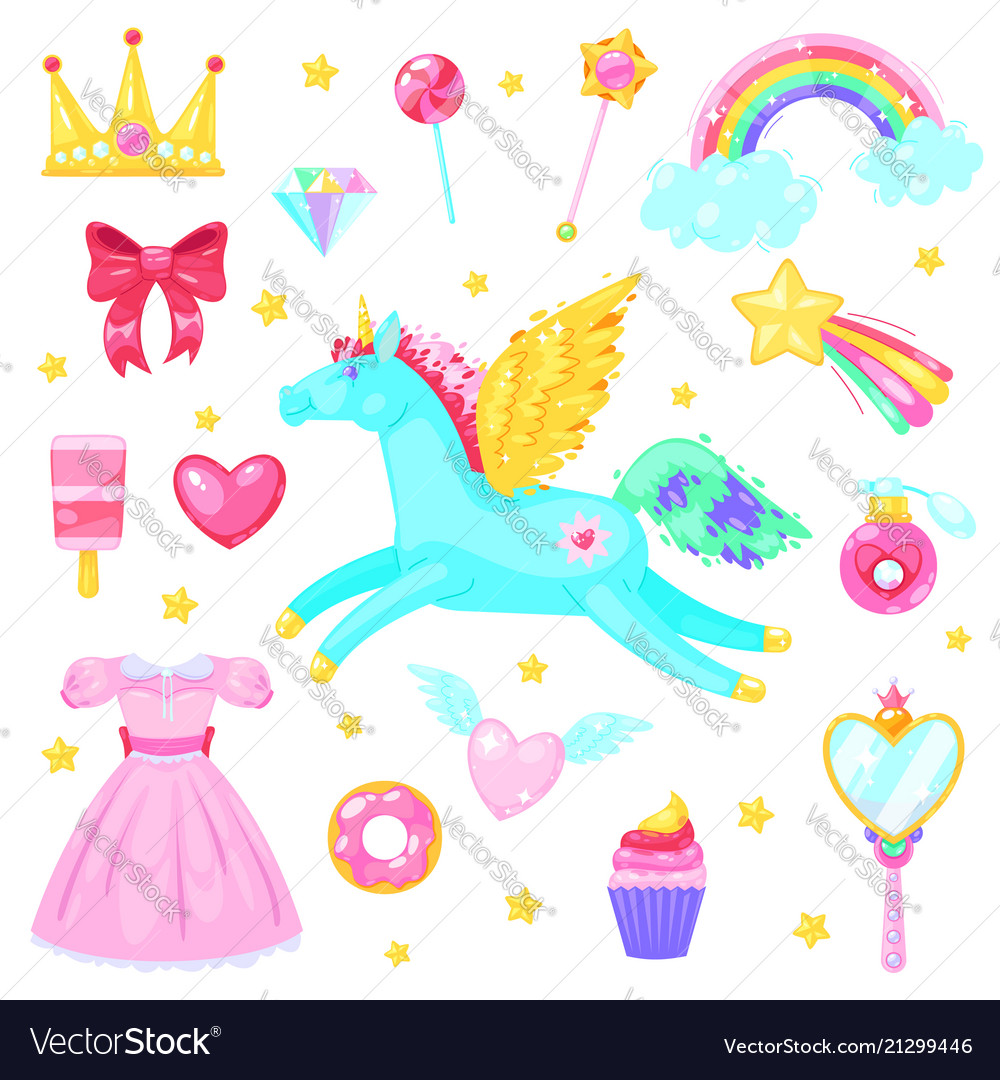 Cute magic set vector image Cute magic set