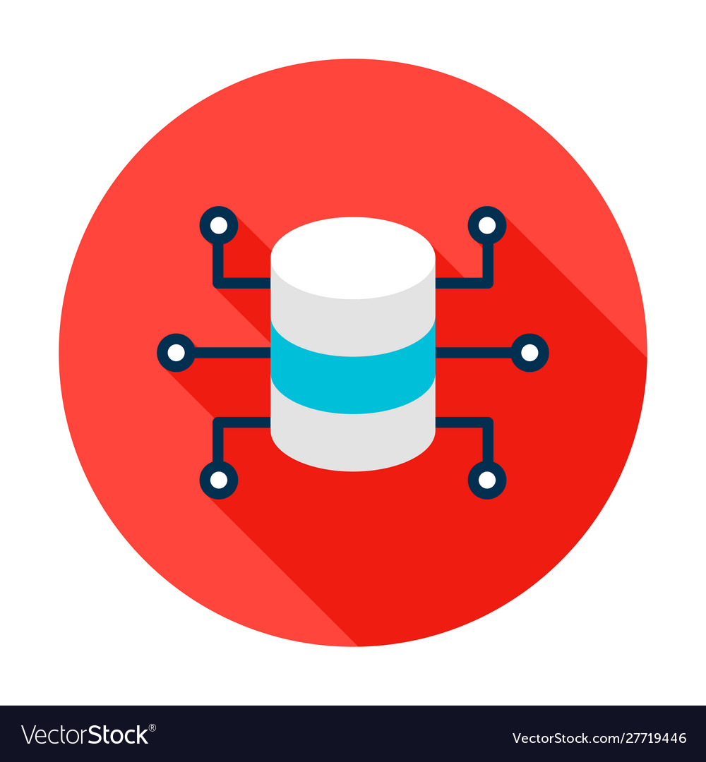 Data server microchip circle icon vector image Data server microchip circle icon