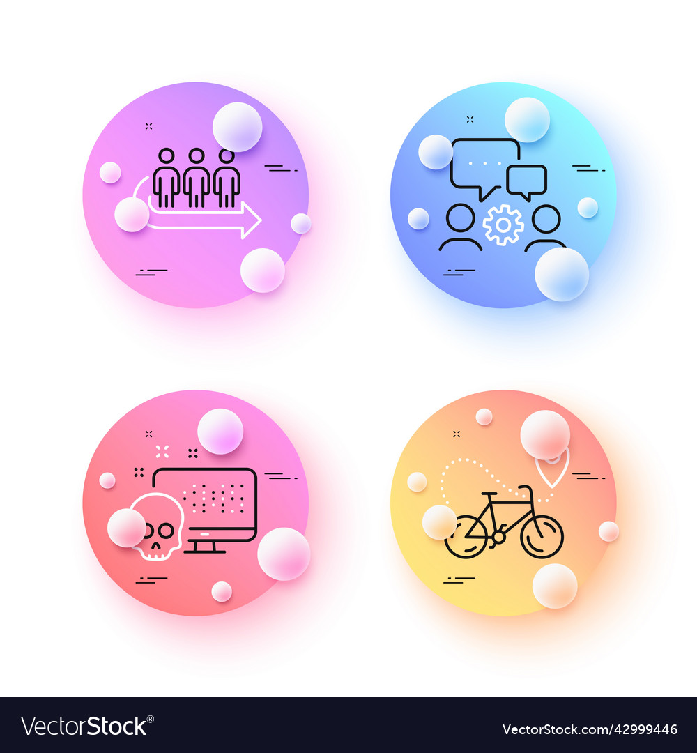 Engineering team queue and cyber attack minimal vector image Engineering team queue and cyber attack minimal