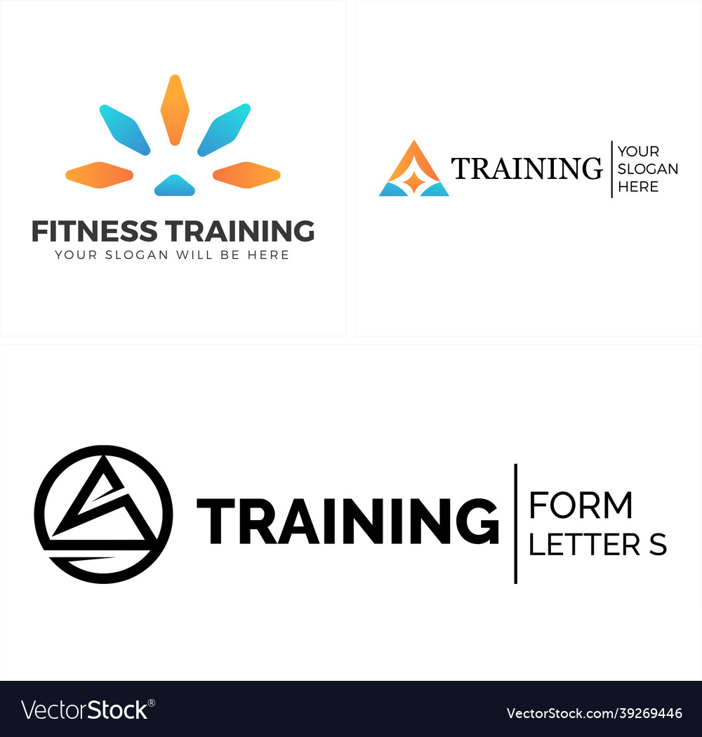 Fitness training mountain triangle logo design