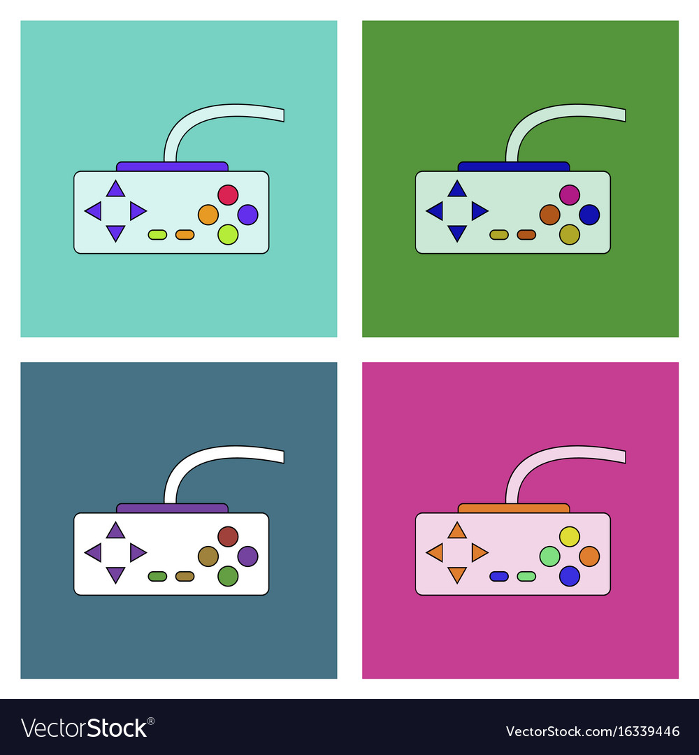 Flat icon design collection playing joystick