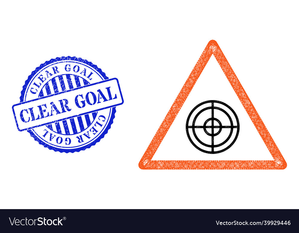 Grunge clear goal badge and net target warning web Vector Image Grunge clear goal badge and net target warning web