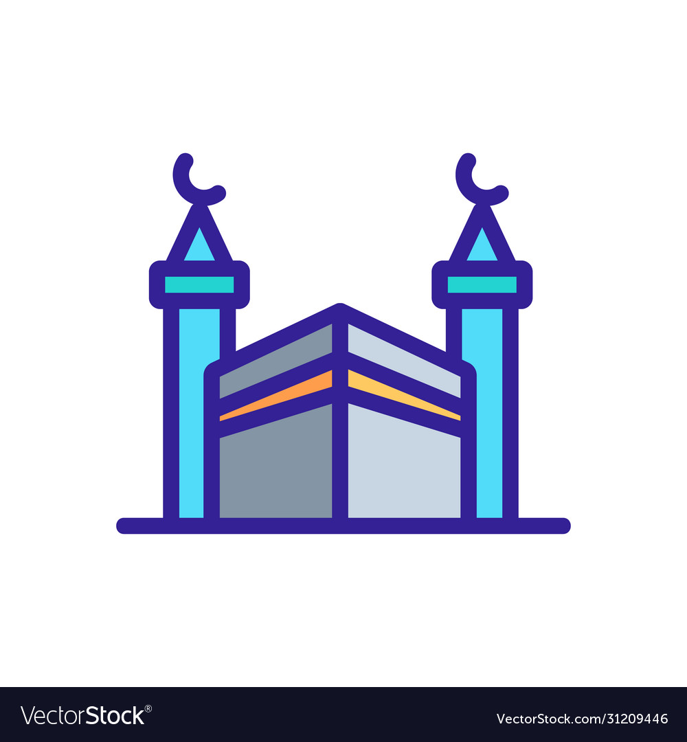 Haji protective fence with towers angular view vector image Haji protective fence with towers angular view