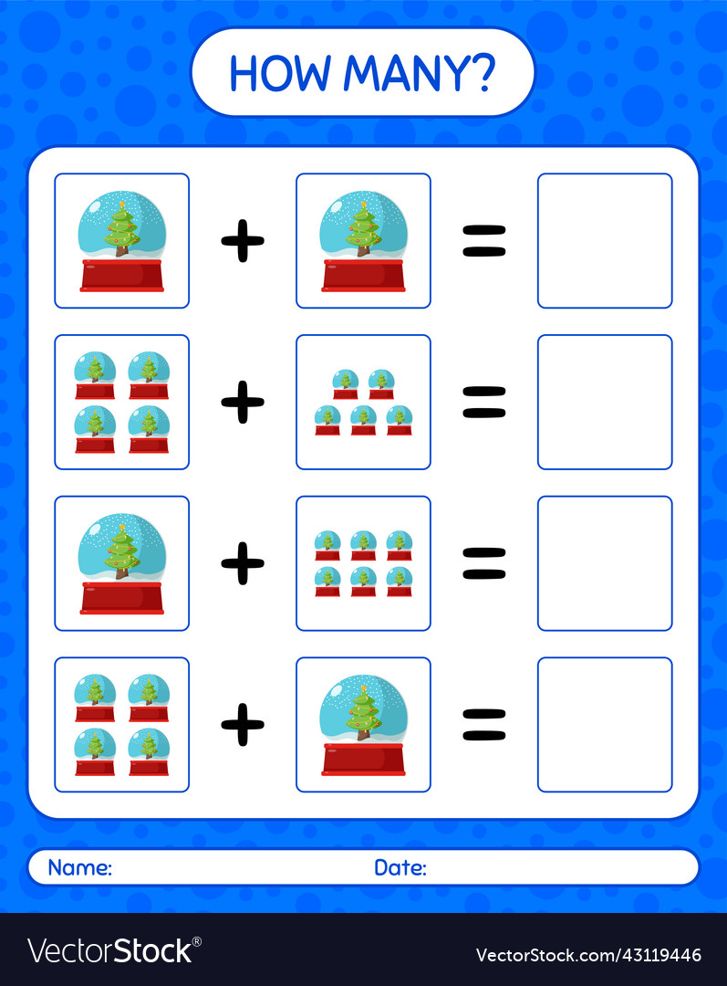 How many counting game with glass snow ball
