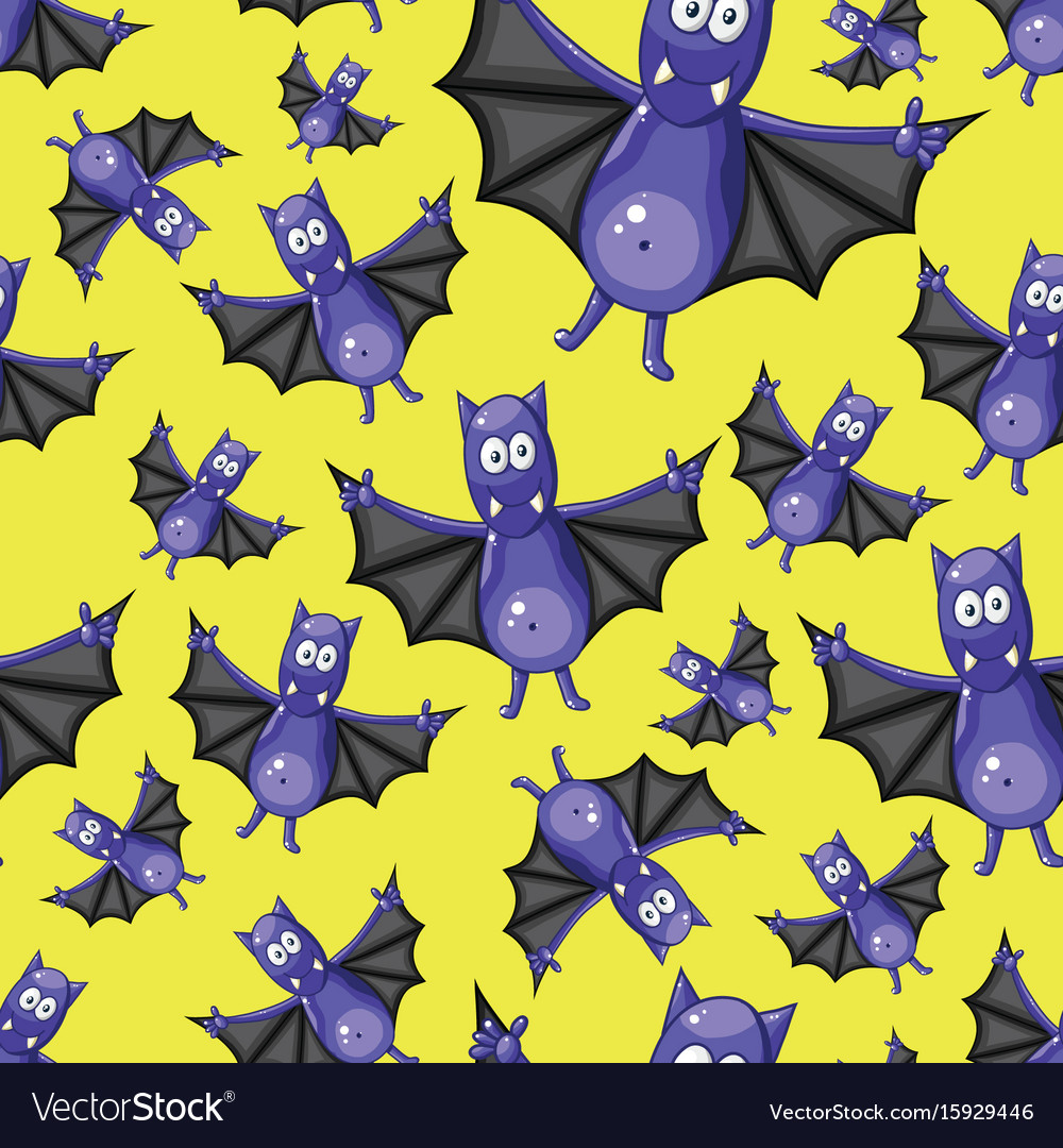 Seamless pattern with bats