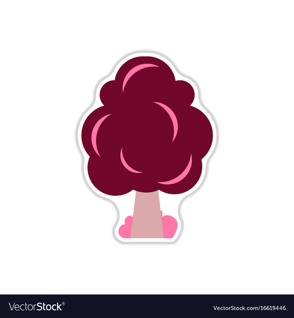 Set of labels with shadow tree icon