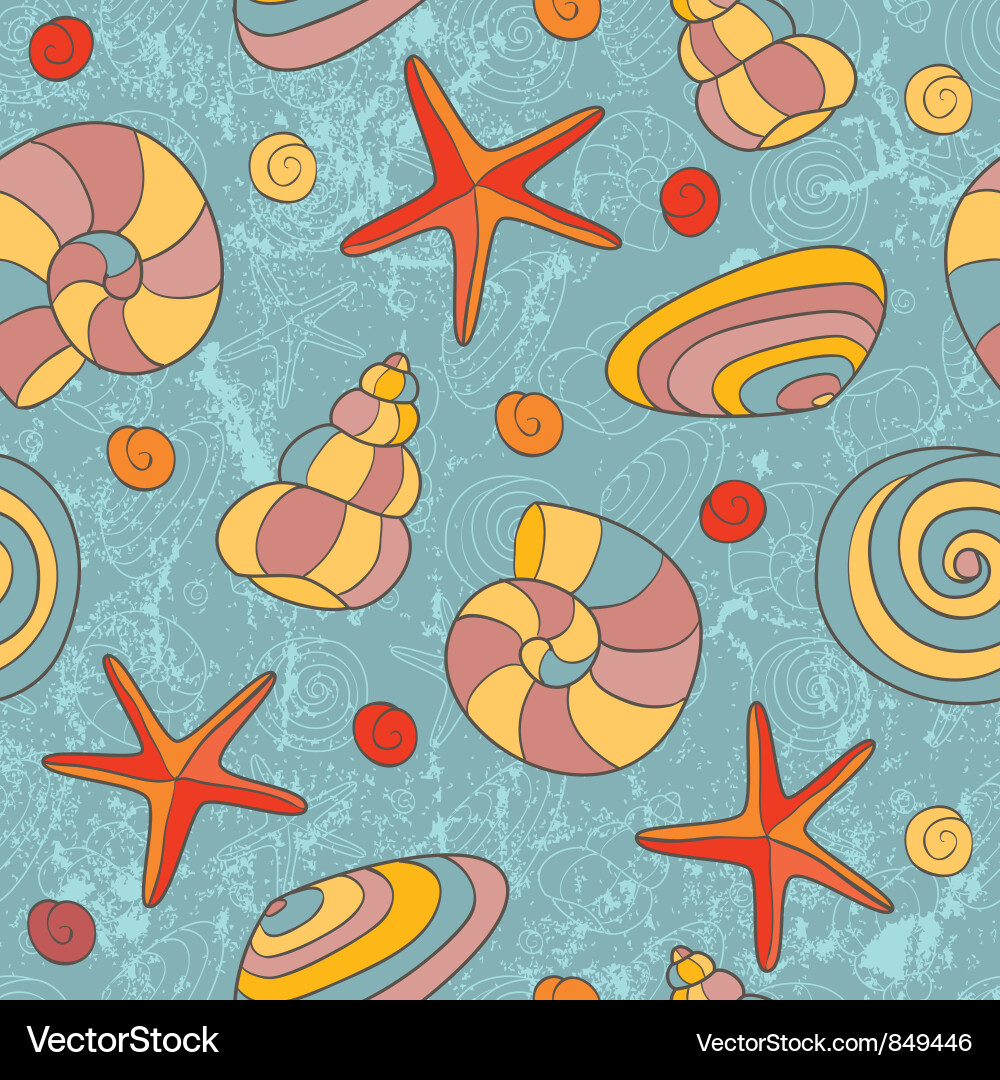 Shells and starfish Royalty Free Vector Image - VectorStock