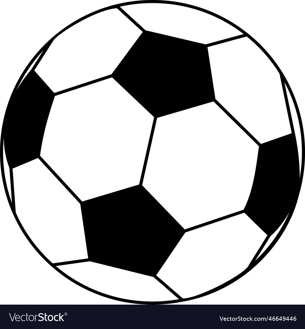 Soccer ball icon in black Royalty Free Vector Image