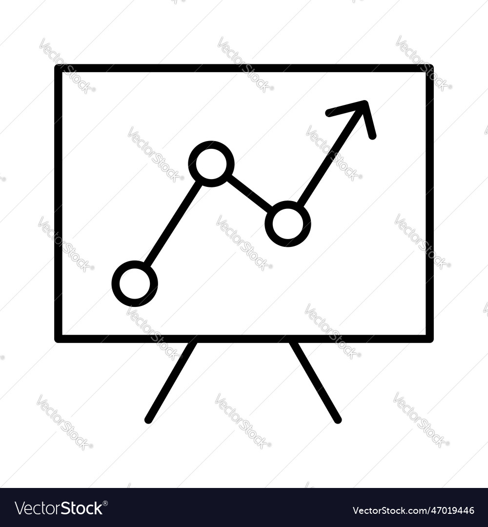 Statistic presentation button thin icon outline