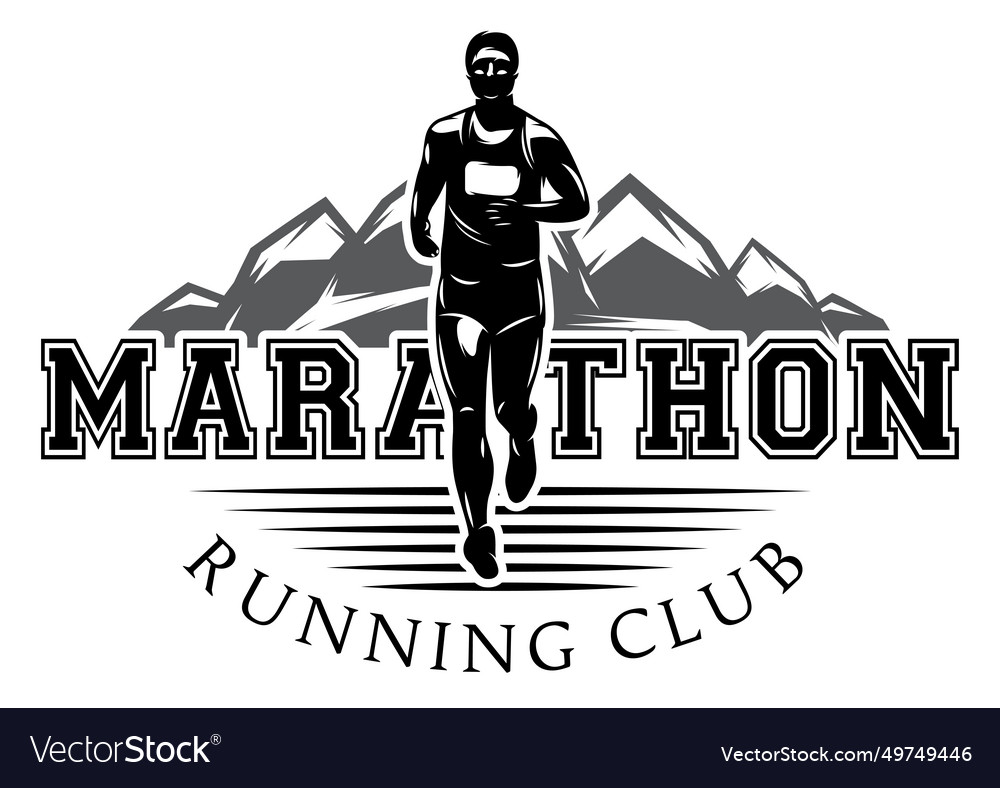 Template for design with runner during a running Vector Image