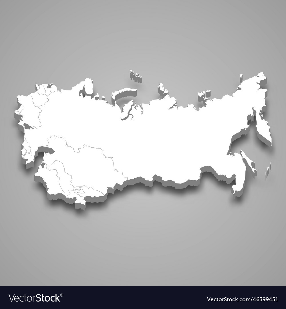 3D Isometric Map of the Soviet Union