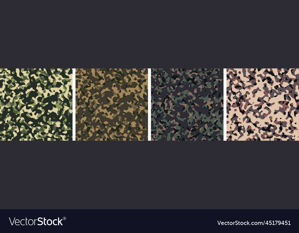 4 camouflage background set pattern design vector image 4 camouflage background set pattern design