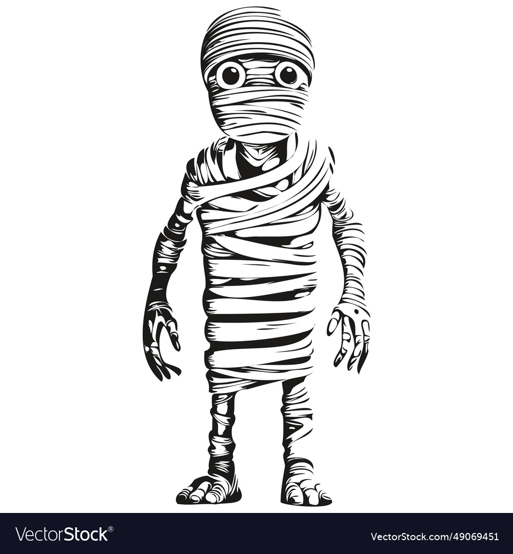 Ancient tombs mummy art for halloween Royalty Free Vector