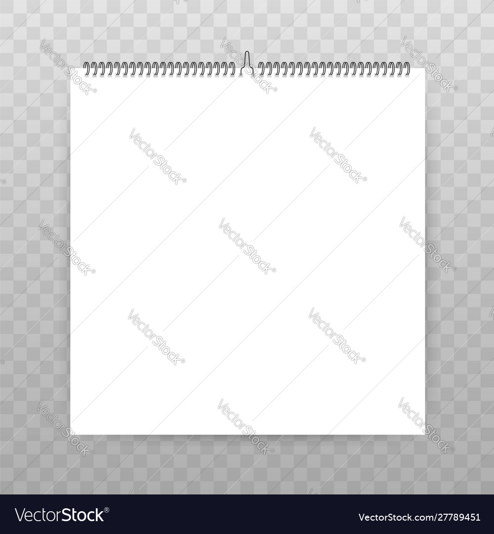 Blank wall calendar with spring