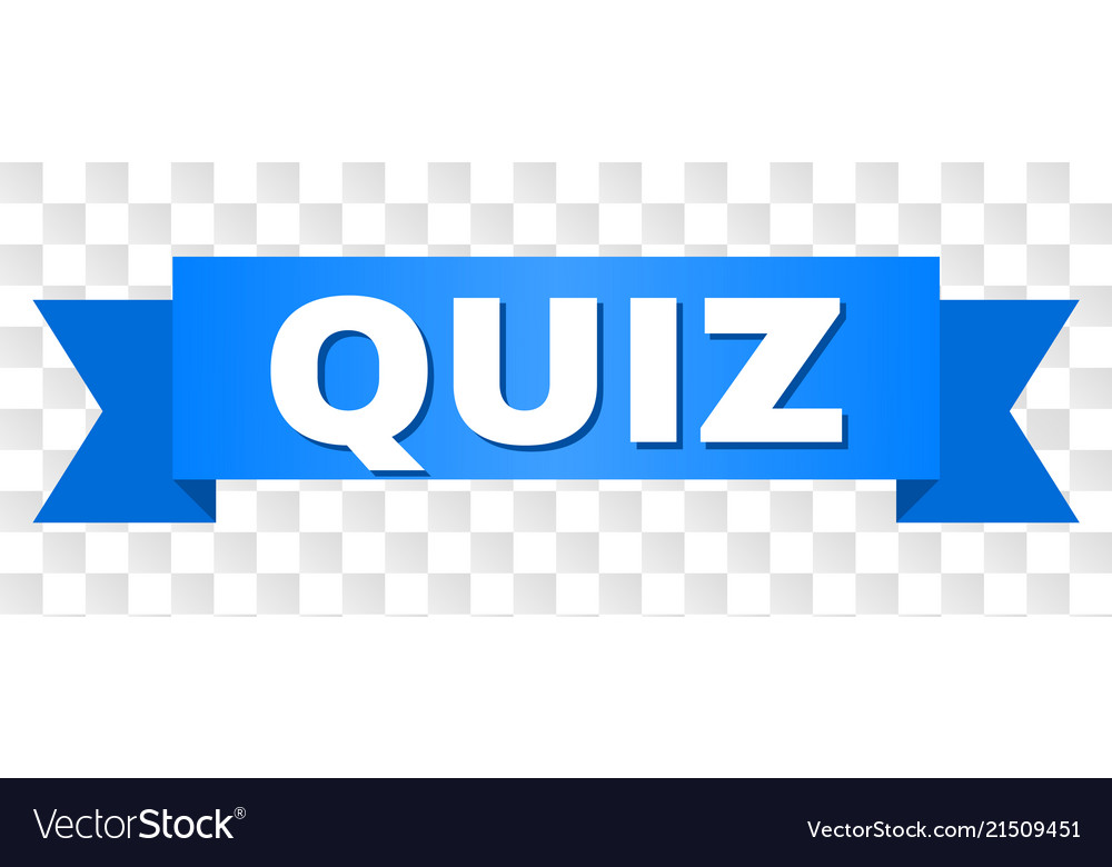 Blue ribbon with quiz title Royalty Free Vector Image