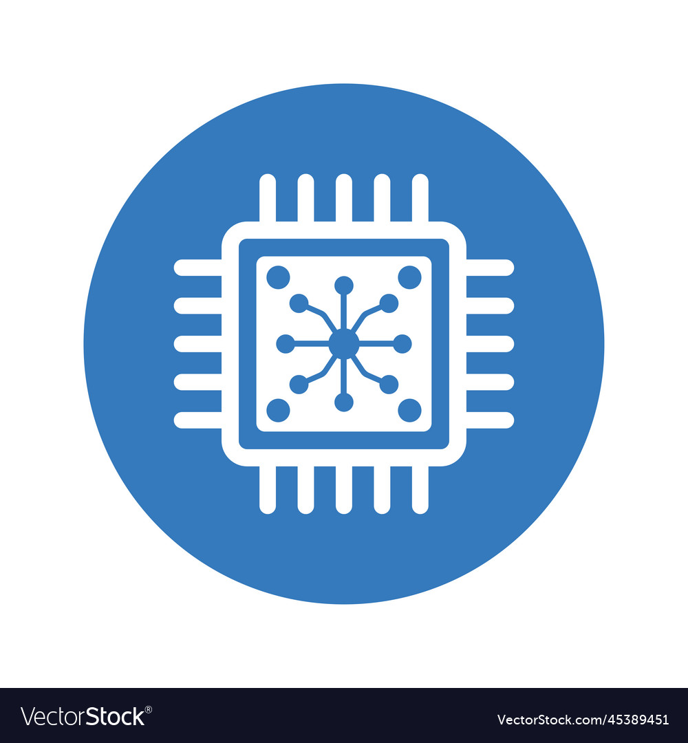 Circuit electronics information icon blue color