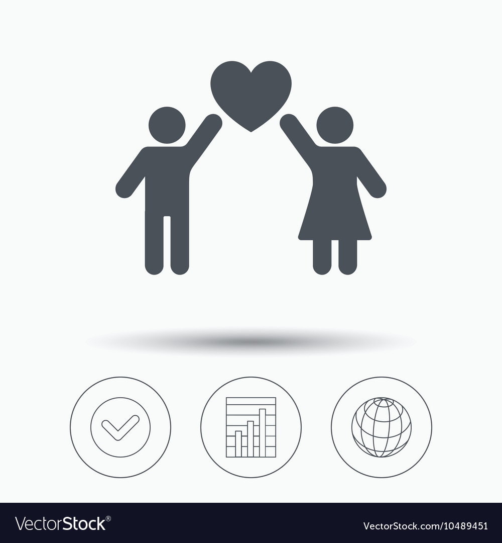 Couple love icon traditional young family sign