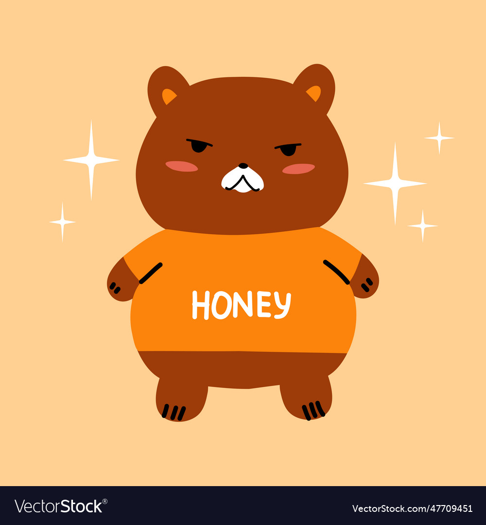 Cute little bear cartoon Royalty Free Vector Image