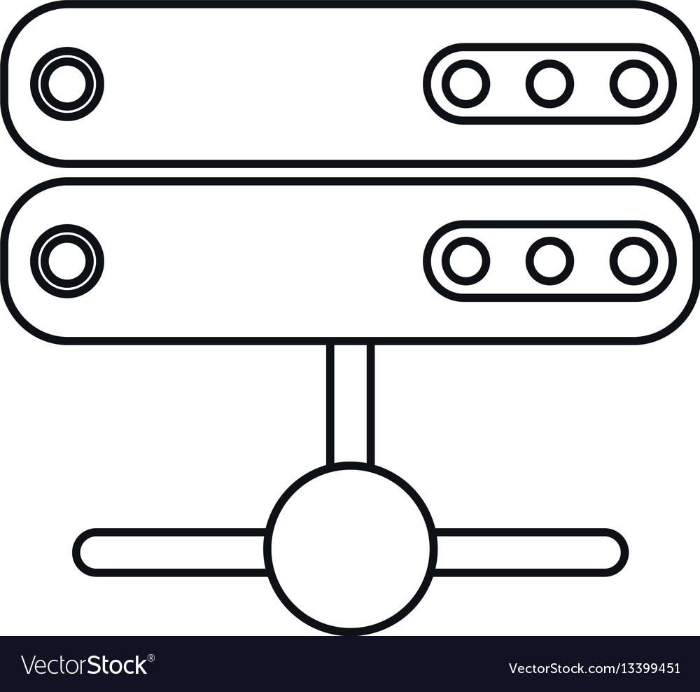 Data server technology system thin line vector image Data server technology system thin line