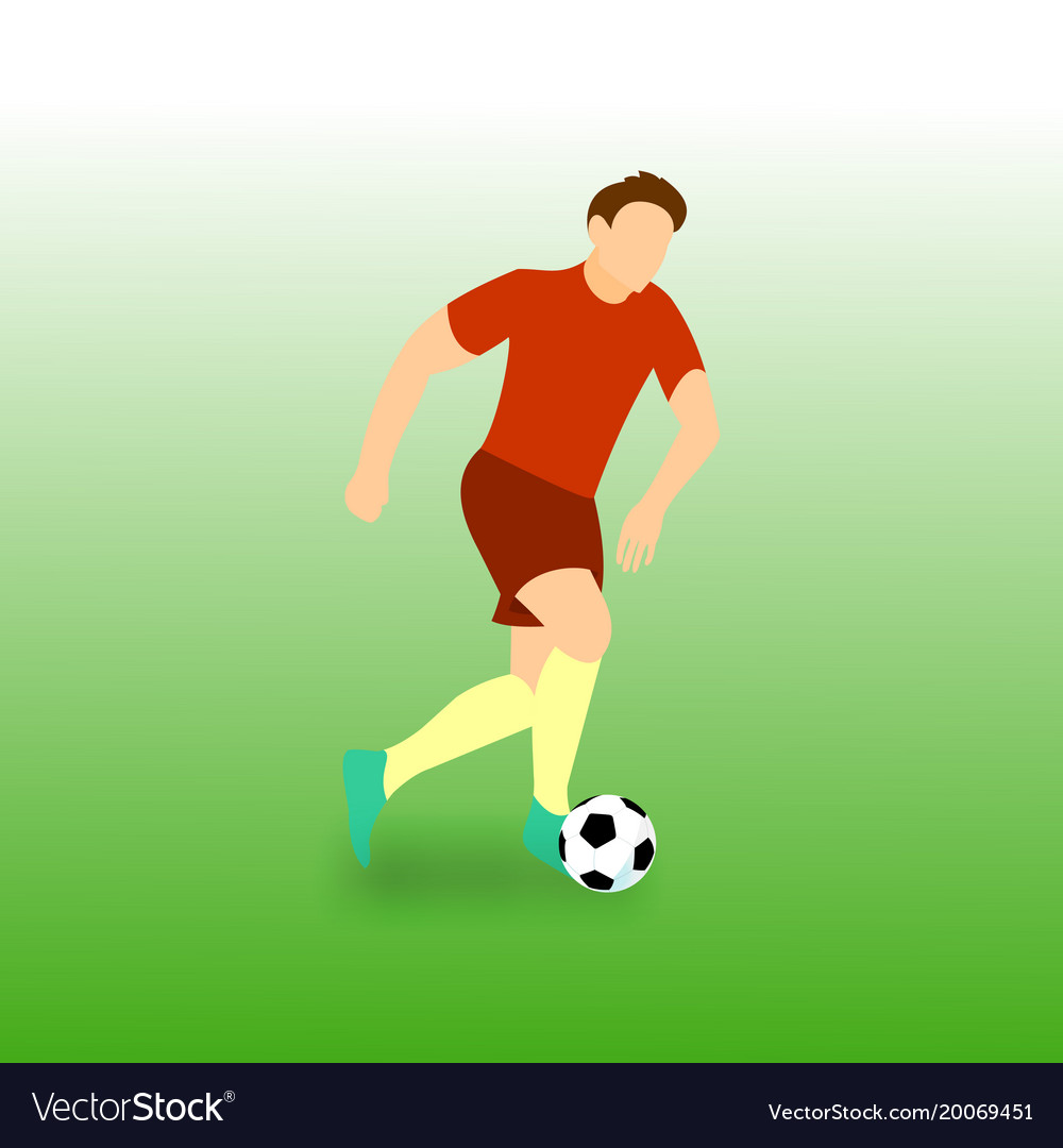 Dribbling Run Football Player Royalty Free Vector Image