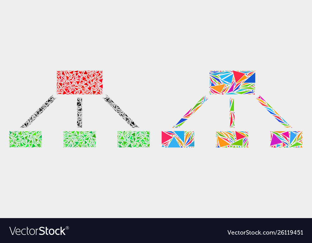 Hierarchy links mosaic icon triangle Vector Image Hierarchy links mosaic icon triangle