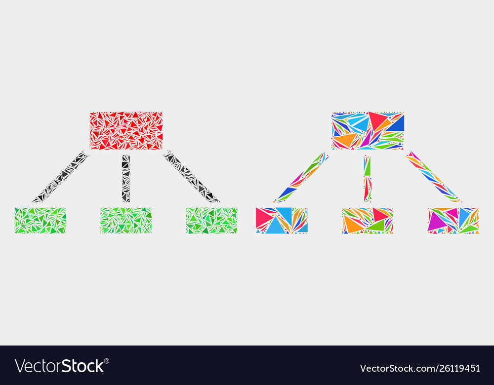 Hierarchy links mosaic icon triangle