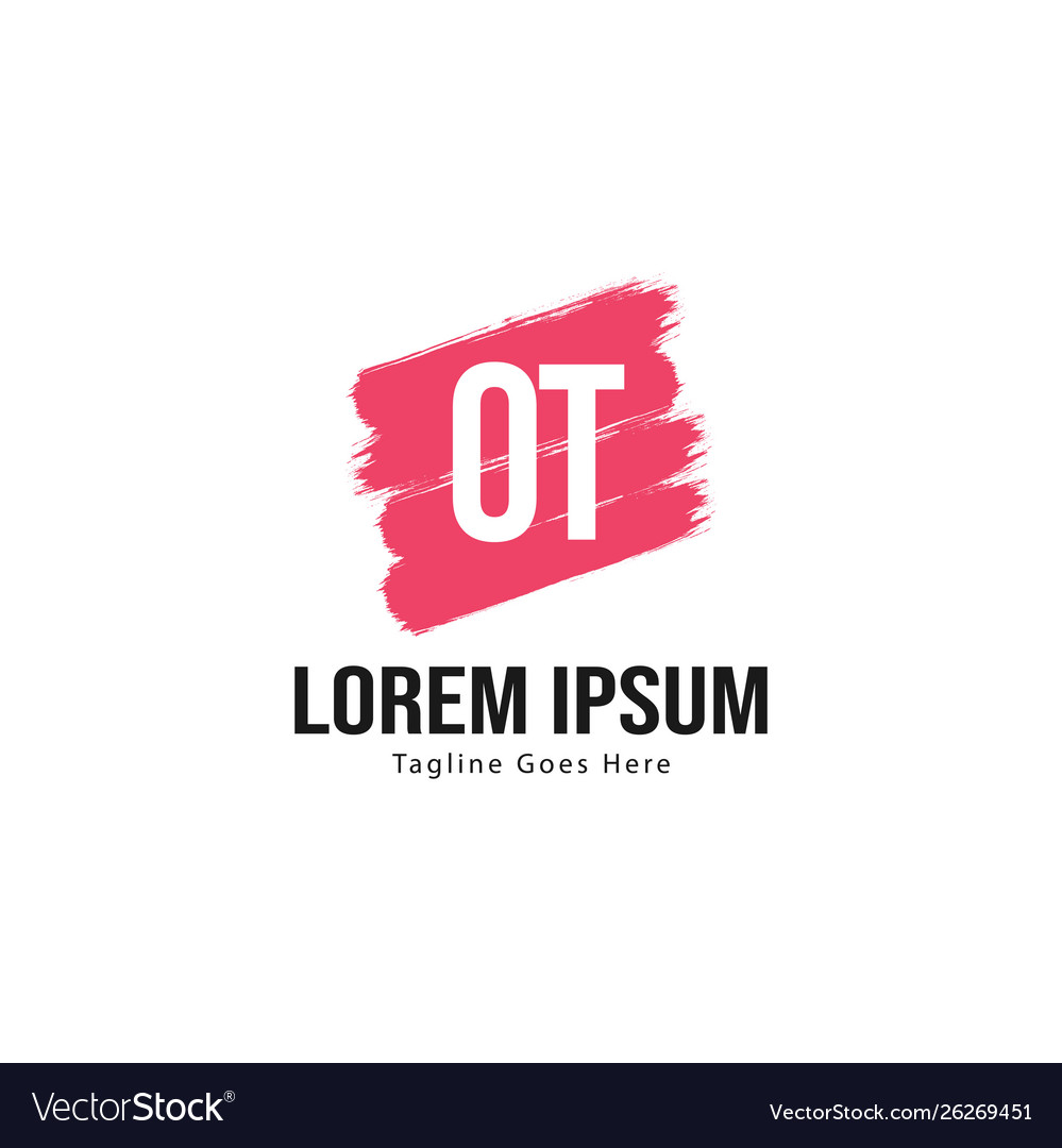 Initial ot logo template with modern frame