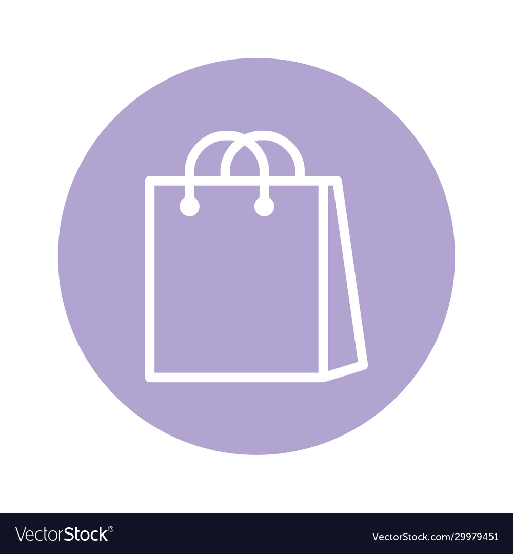Isolated shopping bag line and block style icon