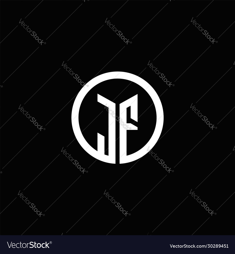 Jf monogram logo isolated with a rotating circle