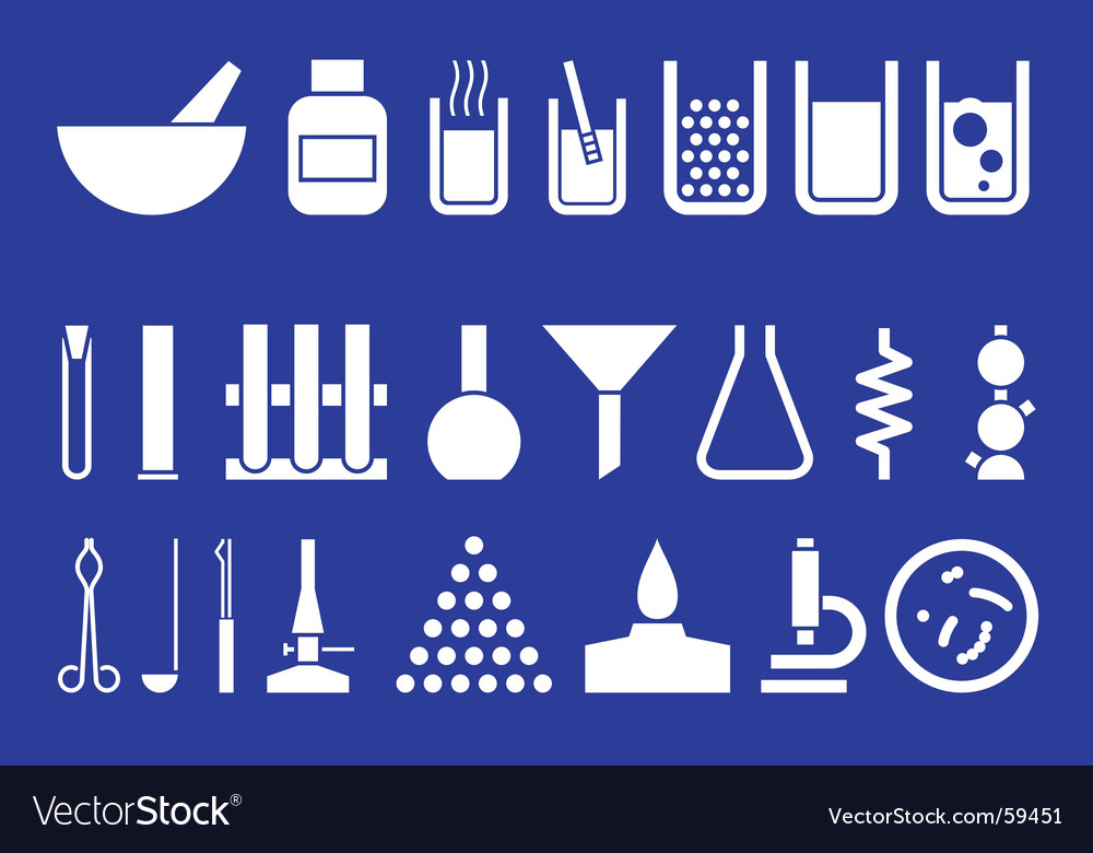 Laboratory equipment set of pictogr Royalty Free Vector