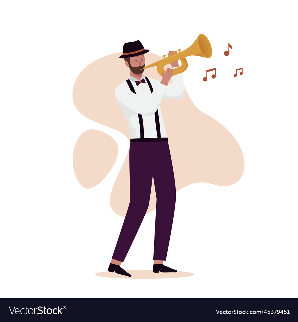 Men blowing in saxophone concept