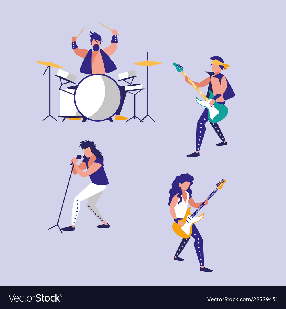 Men playing drums avatar character