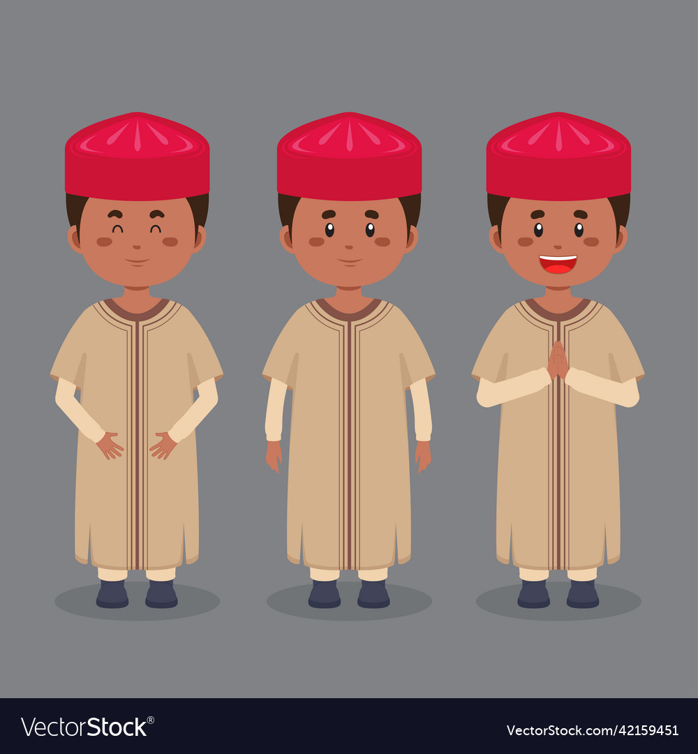 Nigerian character with various expression
