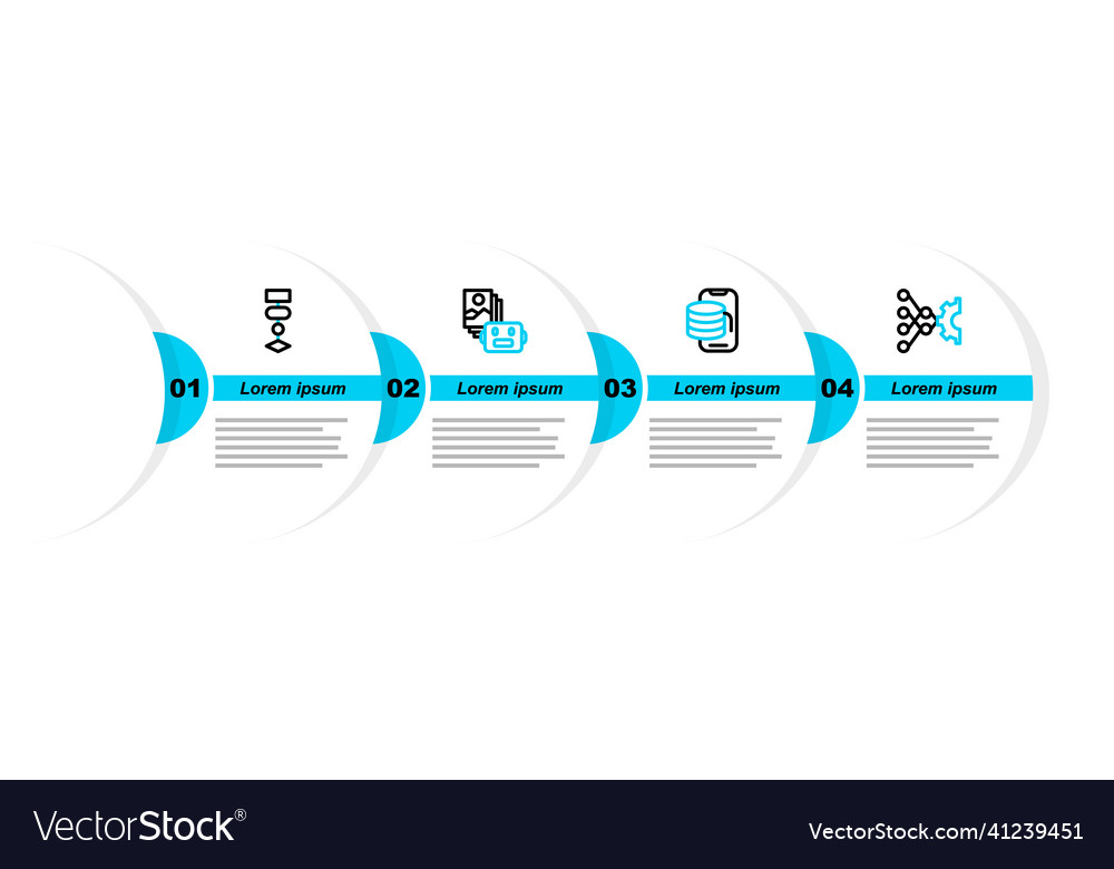 Set line neural network cloud technology data vector image Set line neural network cloud technology data