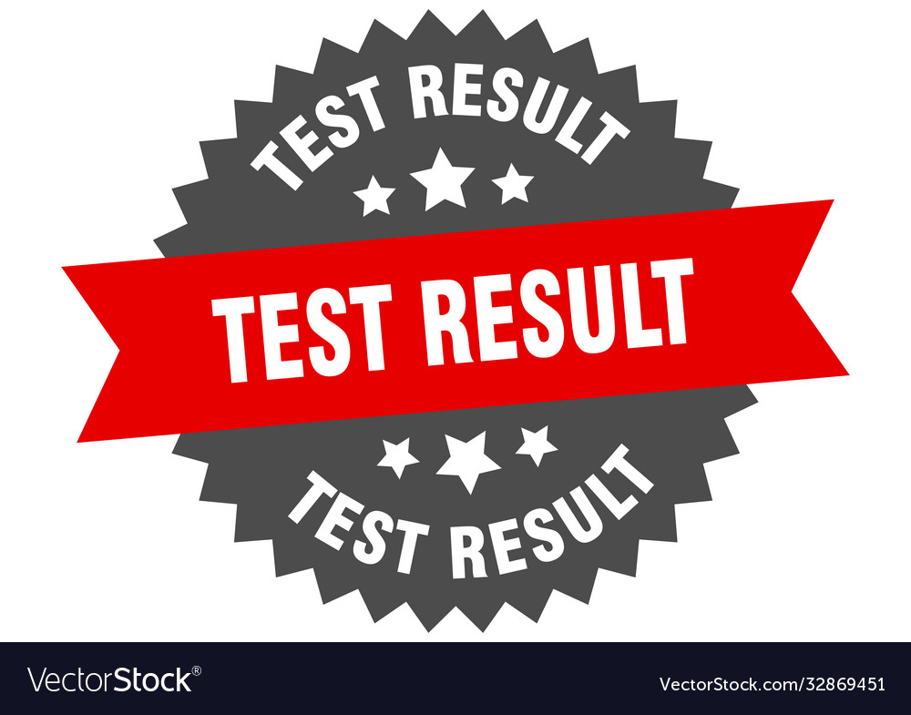 Test result round isolated ribbon label